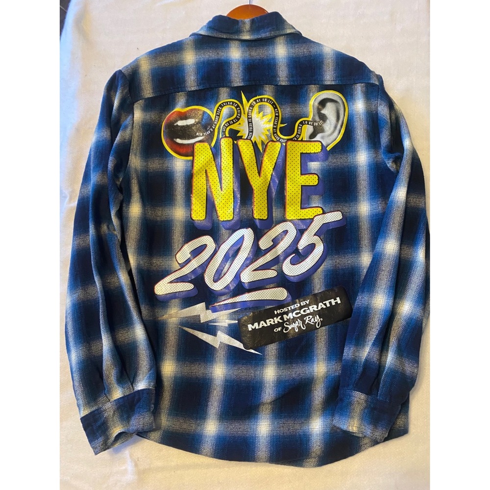 Hard Rock Hotel Casino Tulsa NYE 2025 Flannel Shirt Mens L Mark McGrath